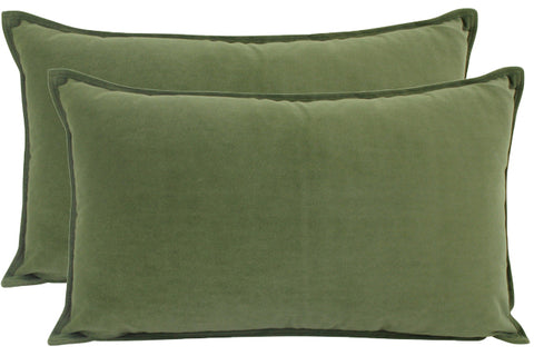 Cushion Velvet Olive 30cm x 50cm