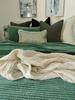 Bed Coverlet Stonewash Velvet Emerald Colour  + 2 Pillow cases