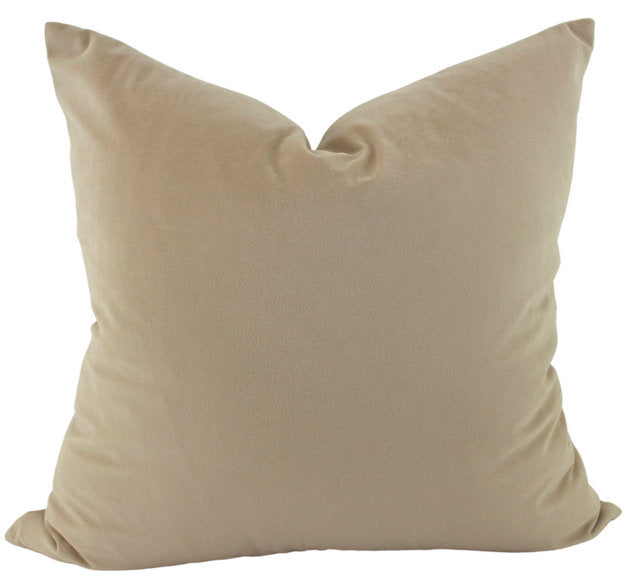 Cushion Velvet Feather Filled Ivory