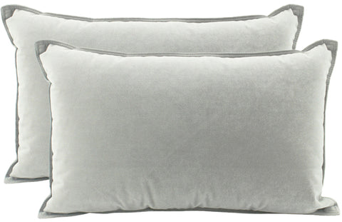 Cushion Velvet Light Grey 30cm x 50cm