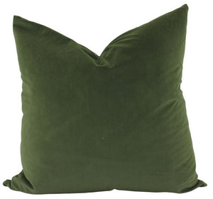 Cushion Velvet Feather Filled Olive Green