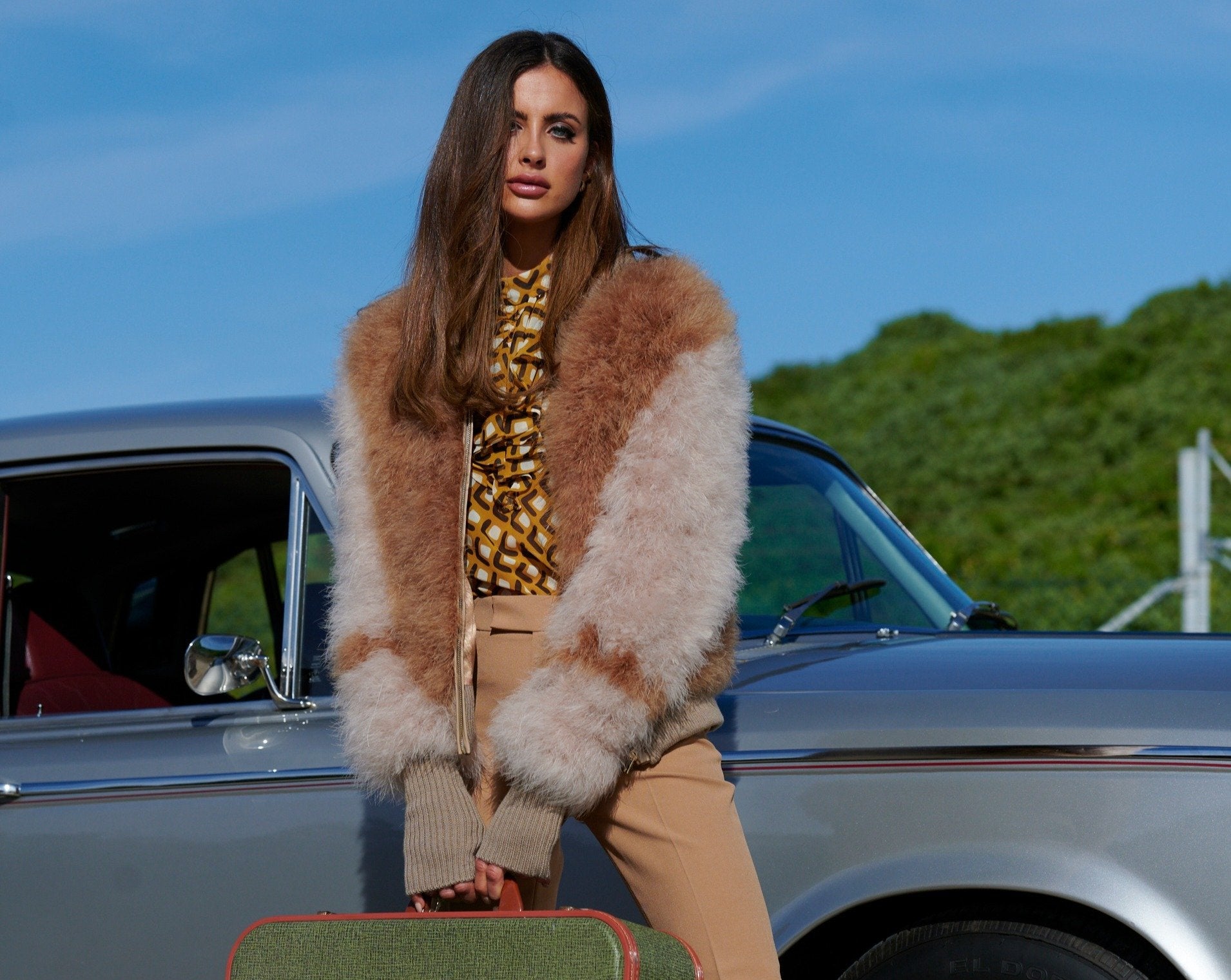 Jacket Feather  Bomber Kitty Camel and Blush