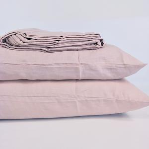 Bed Linen Pure French Linen Quilt Cover + 2 Pillow cases Dusty Pink