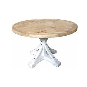 Table Brussells Round with Pedestal  White Base in 3 sizes