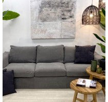 Sofa Charcoal Linen 3 Seater