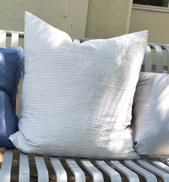 Bed Linen Pure French Linen Yarn Dyed Striped Quilt + 2 Pillow Cases Tuscan Sun