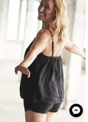 Linen Camisole Black