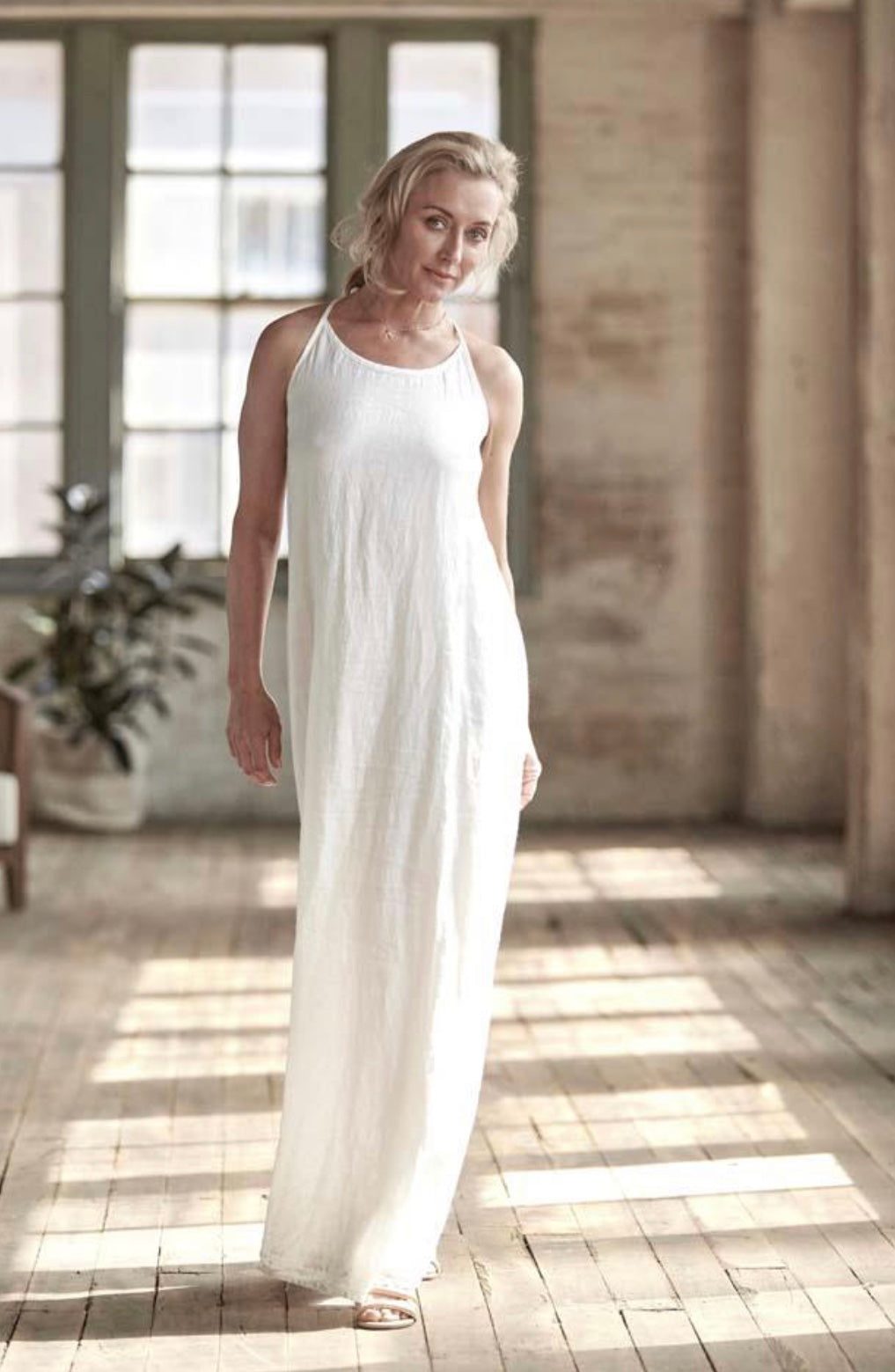 Dress Maxi European Linen White