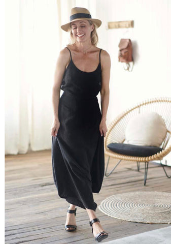 Dress Maxi European Linen Black