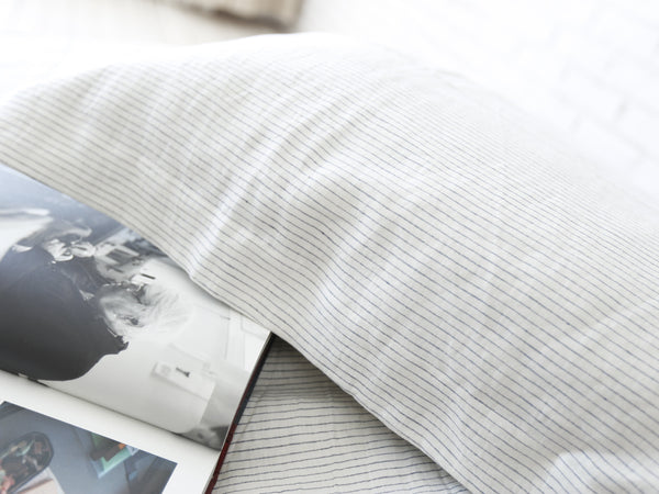 Bed Linen Pure French Linen Yarn Dyed Striped Quilt + 2 Pillow Cases Tuscan Sun