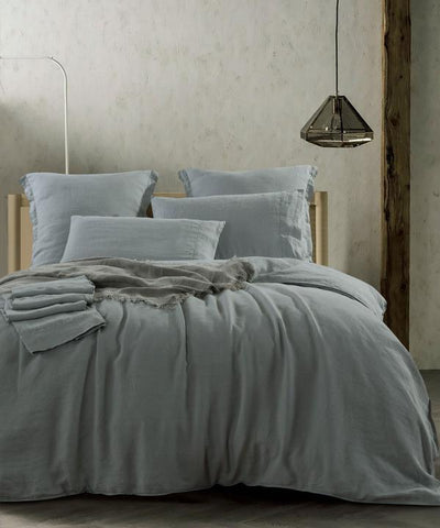 Bed linen Heavy Weight Pure French Linen Sheet Set Duck Egg Blue