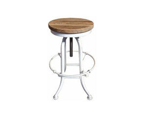 Stool Swivel Recycled Elm And Iron white