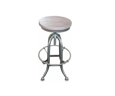 Stool Swivel Recycled Elm and Iron Grey Wash Top
