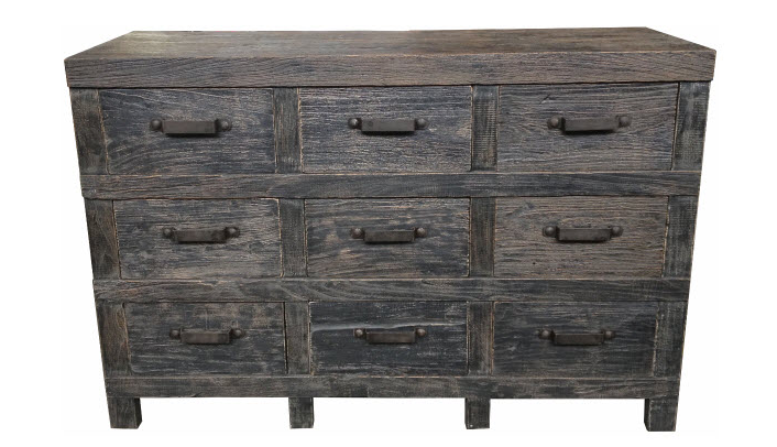 Drawers Recycled Rustic Elm 9 Drawer