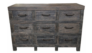 Drawers Recycled Rustic Elm 9 Drawer