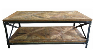 Coffee Table Wrought Iron and Timber