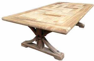 Coffee Table Recycled Elm Herringbone Pattern