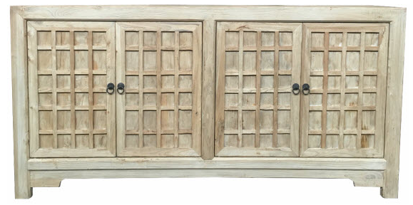 Buffet Four Door Recycled Elm Timber Lattice Doors