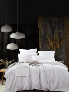 Bed Linen Heavy Weight Pure French Linen Sheet Set White