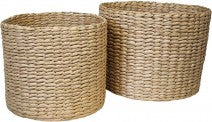 Basket Woven Natural Set Of Two