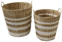 Basket Tubs White Multi Set of Two
