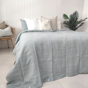 Bed Linen Pure French Duvet Quilt Set Duck Egg Blue