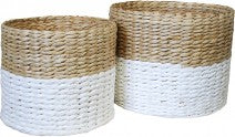 Basket Weave Set of two white/natural
