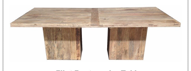 Table Rustic Rectangle Recycled Elm Timber