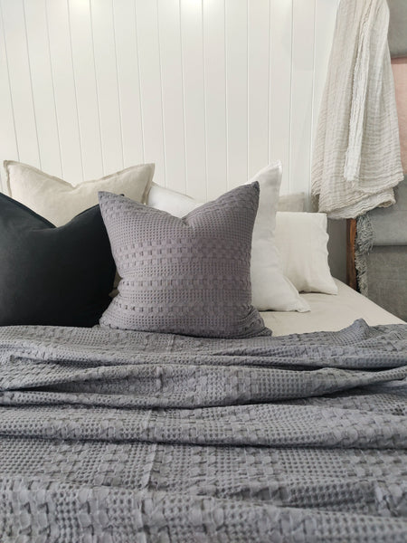 Bedcover Boho Chic Cotton Massive Throw /Bedcover 240cm x 220cm - Slate Grey