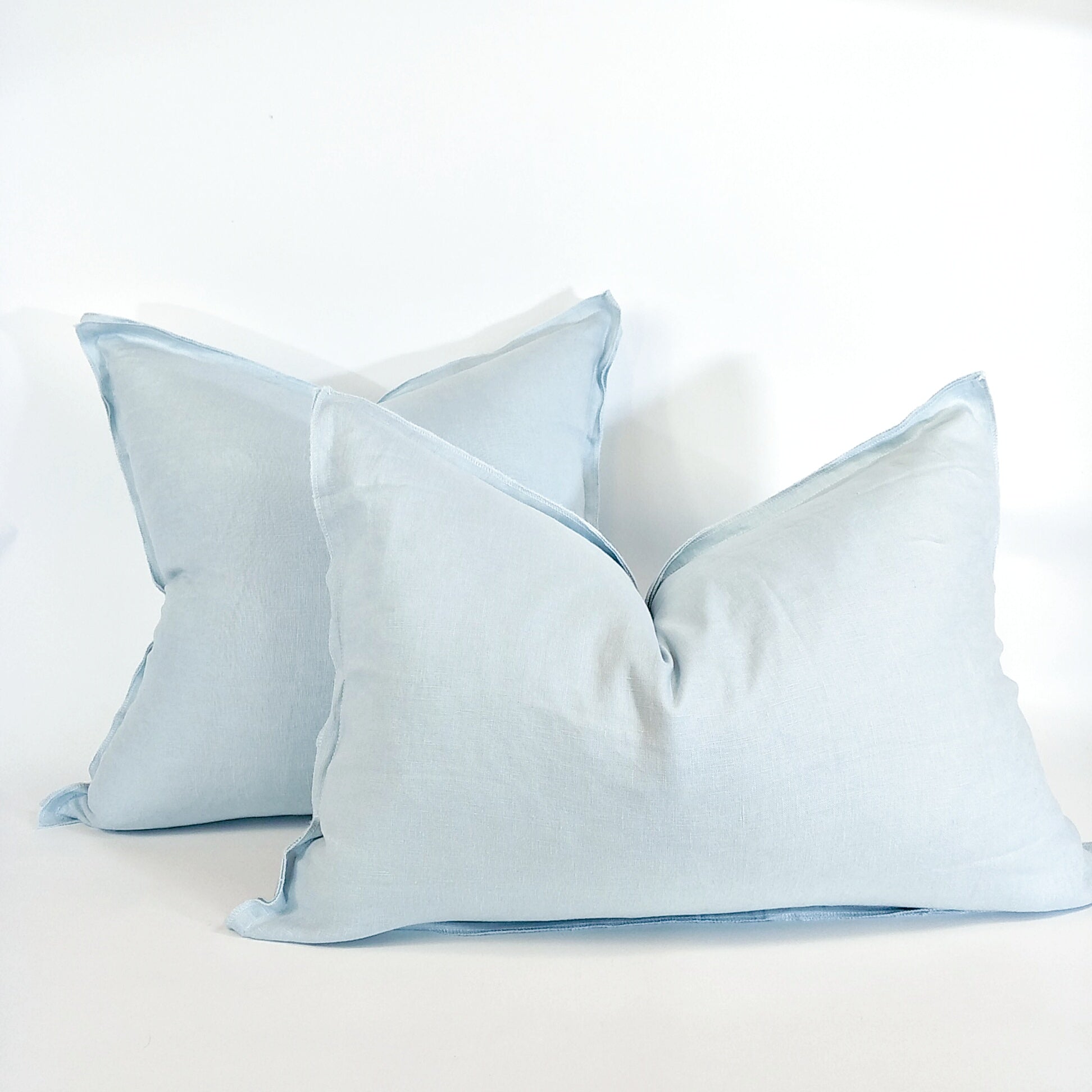 Cushion Provence Ice Blue Linen Heavy Weight Feather Filled