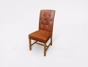 Chair Leather Monte Tan Square back