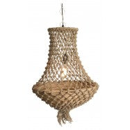 Lamp Hanging Jute and Wood Chandelier