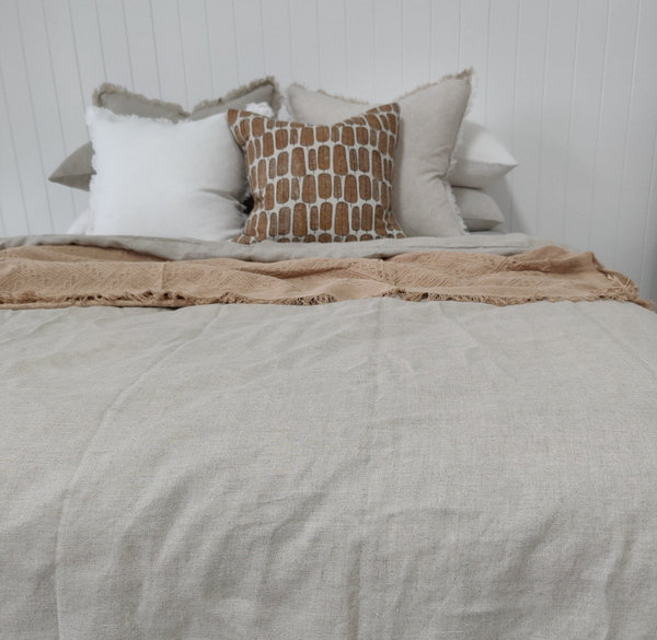 Bed Linen Pure French Duvet Quilt Set Oatmeal