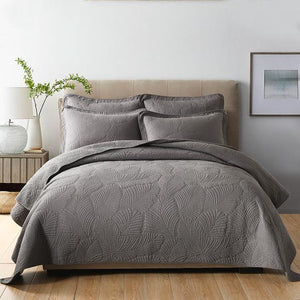 Bed Coverlet Cotton Charcoal One Size