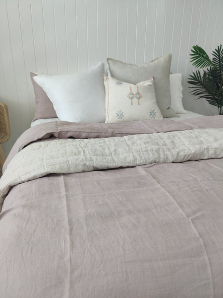 Bed Linen Pure French Duvet Quilt Set Smoky Pink