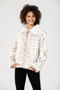 Jacket Faux Fur Snow Leopard